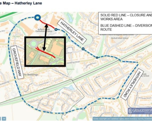 Hatherley Lane Roadworks Feb 2025